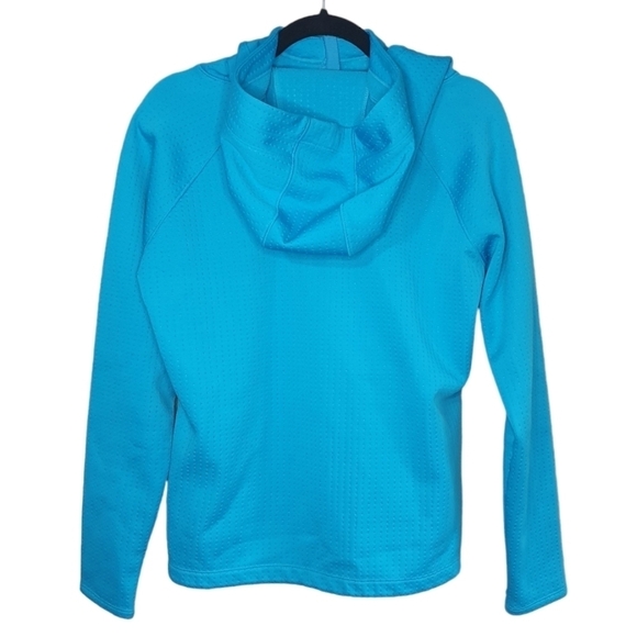 ATHLETA Atmosphere Anorak Jacket Quater Zip Thumb Blue holes‎ Women's Size S - Picture 11 of 15